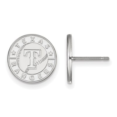 SS/Rh-p Major League Baseball LogoArt Texas Rangers Small Disc Earrings