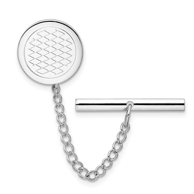 Kelly Waters Rhodium-plated Crosshatch Patterned Tie Tac