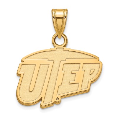14k Gold LogoArt University of Texas at El Paso Small Pendant