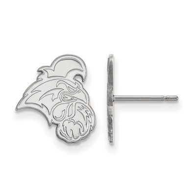 Sterling Silver Rhodium-plated LogoArt Coastal Carolina University Chanticleer Small Post Earrings