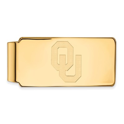 Sterling Silver Gold-plated LogoArt University of Oklahoma O-U Money Clip