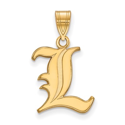 14k Gold LogoArt University of Louisville Letter L Medium Pendant