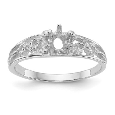 14k White Gold 1 Stone Family Ring Mounting