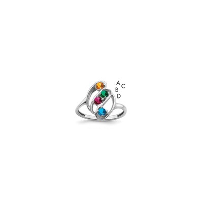 Sterling Silver Rhodium-plated Family Jewelry Mounting