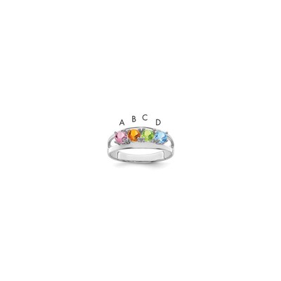 Sterling Silver Rhodium-plated Family Jewelry Mounting