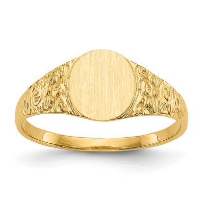 18k 8.0x7.0mm Closed Back Signet Ring