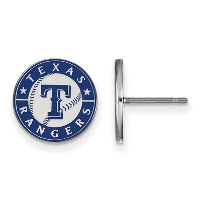 SS/Rh-p MLB LogoArt Texas Rangers Enamel Disc Earrings