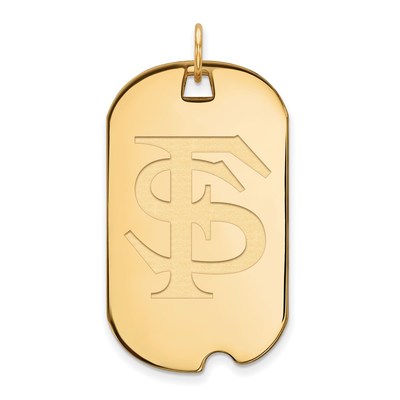 14k Gold LogoArt Florida State University F-S Large Dog Tag Pendant