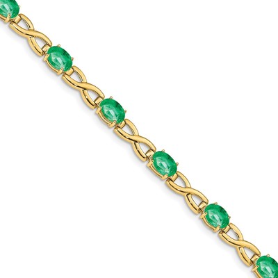 14k 7x5mm Oval Emerald bracelet