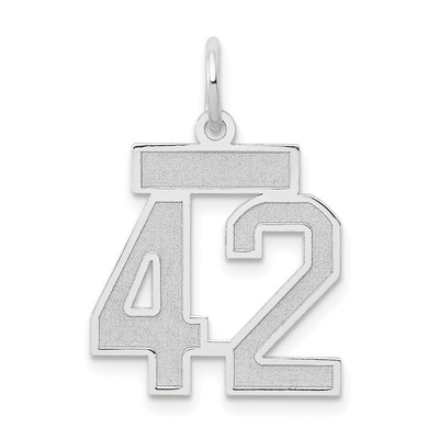 14kw Small Satin Number 42 Charm