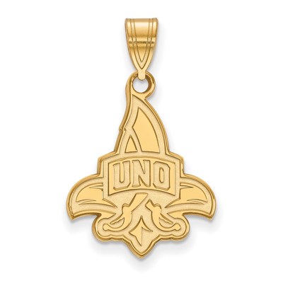14k Gold LogoArt University of New Orleans U-N-O Large Pendant