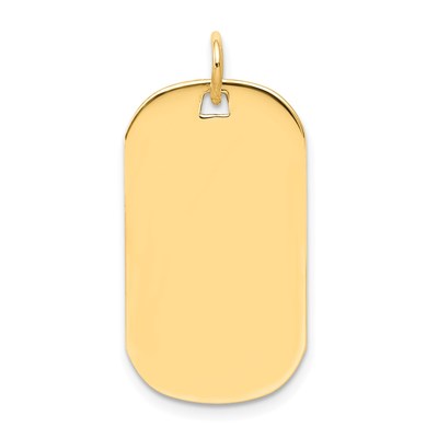 14k Plain .027 Gauge Engraveable 25x14mm Dog Tag Disc Charm