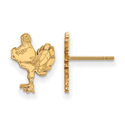 10k Gold LogoArt Virginia Tech HokieBird Small Post Earrings