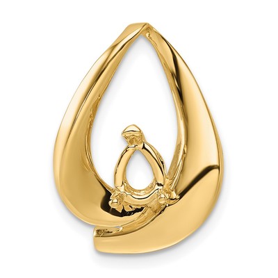 14k Holds 7x5mm Pear Stone Slide Mounting Fits up to 8mm Regular/Fancy/Reversible Omega