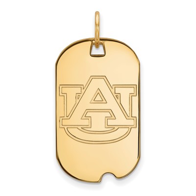 Sterling Silver Gold-plated LogoArt Auburn University Small Dog Tag Pendant