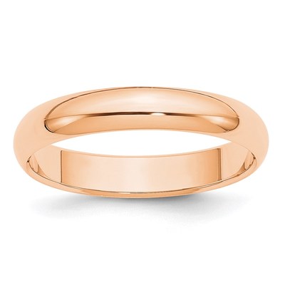 10k Rose Gold 4mm Half Round Wedding Band Size 7.5