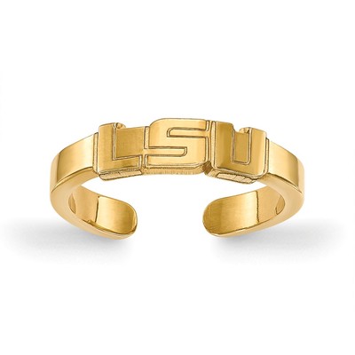 Sterling Silver Gold-plated LogoArt Louisiana State University L-S-U Toe Ring