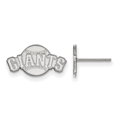 Sterling Silver Rhodium Plated Major League Baseball LogoArt San Francisco Giants Post Earrings