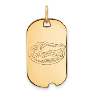 10k Gold LogoArt University of Florida Gator Small Dog Tag Pendant