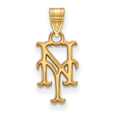 14k Gold Major League Baseball LogoArt New York Mets N-Y Small Pendant