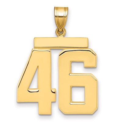 14k Large Polished Number 46 Charm