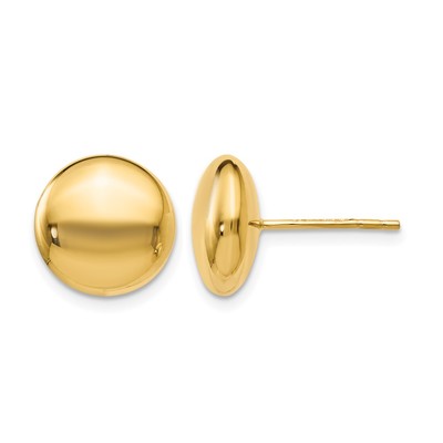 14K Polished Button Post Earrings