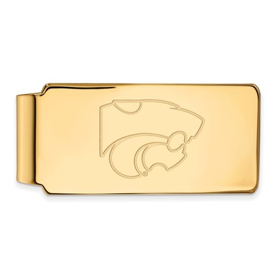 Sterling Silver Gold-plated LogoArt Kansas State University Wildcat Money Clip