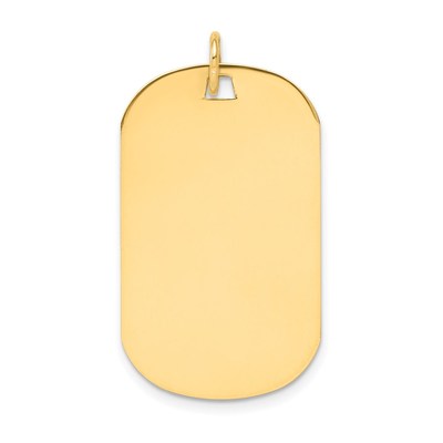 14k Plain .013 Gauge Engraveable 35x21mm Dog Tag Disc Charm