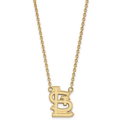 10k Gold MLB LogoArt St. Louis Cardinals St. L Large Pendant Necklace