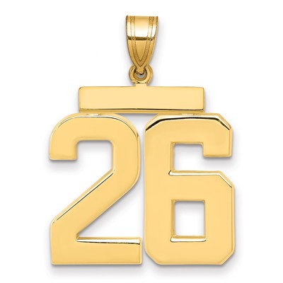 14k Large Polished Number 26 Charm