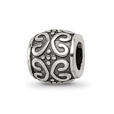 Sterling Silver Reflections Scroll & Dots Bali Bead