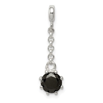 Sterling Silver Black CZ 1/2in Dangle Enhancer