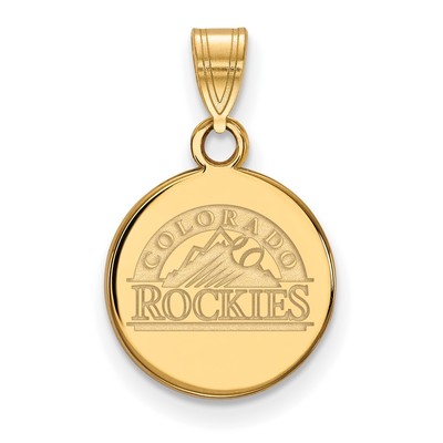 10k Gold MLB LogoArt Colorado Rockies Small Disc Pendant