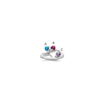 Sterling Silver Rhodium-plated Family Jewelry Mounting