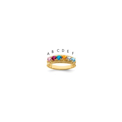 14k Synthetic Family Jewelry Ring