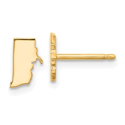 Sterling Silver/Gold-plated Rhode Island State Earrings