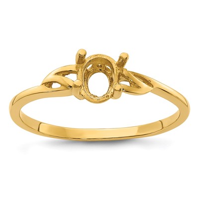 14k 6x4 Oval Birthstone Ring Mounting
