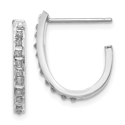 14k WG Diamond Fascination Diamond Dust/Accent Hoop Earrings
