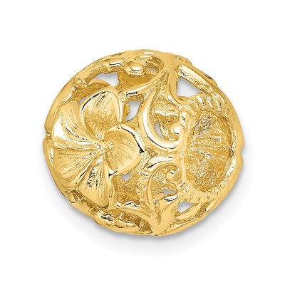 14K 3-D Cut-out Flower Bead Slide