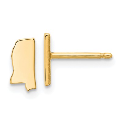 Sterling Silver/Gold-plated Mississippi State Earrings