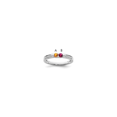 14K White Gold Family Jewelry Diamond Semi-Set Ring