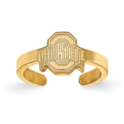 Sterling Silver Gold-plated LogoArt The Ohio State University Toe Ring