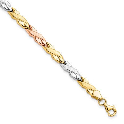 10K w/Rose and White Rhodium Bracelet