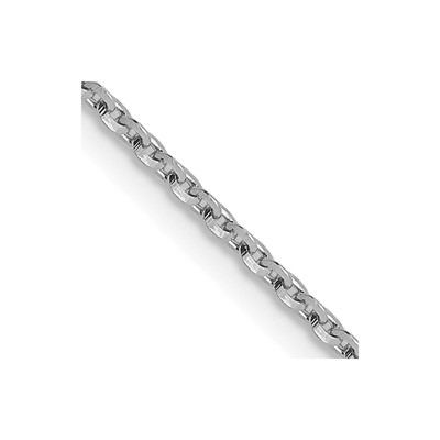 14K White Gold 1.15mm D/C Oval Link Chain