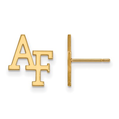 10k Gold LogoArt United States Air Force Academy A-F Small Post Earrings