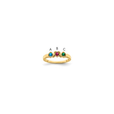 14k Synthetic Family Jewelry Ring