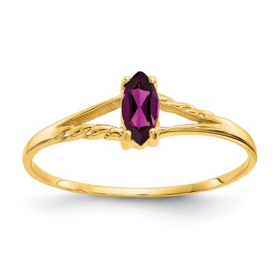 14k 6x3 Marquise Rhodolite Garnet Birthstone Ring