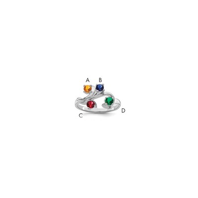 Sterling Silver Rhodium-plated Family Jewelry Mounting