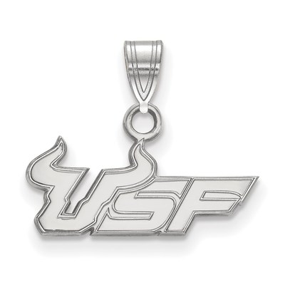 10k White Gold LogoArt University of South Florida U-S-F Small Pendant