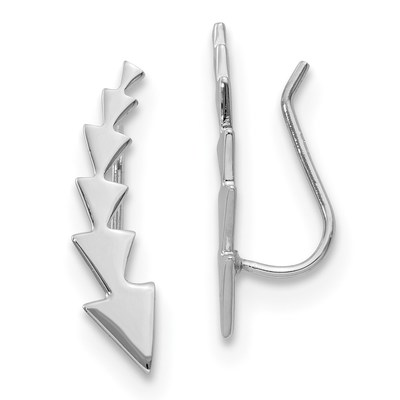 Sterling Silver Polished Arrow Ear Climber Earrings